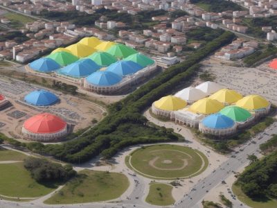 Imagem de picolés recheados e tortas em um ambiente de evento público, representando o curso online para servidores