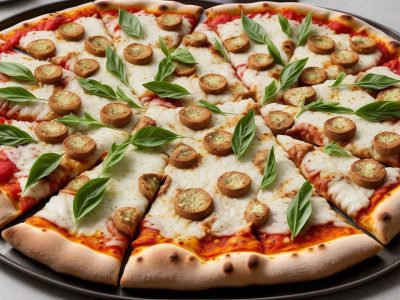 Imagem ilustrando curso pizzaiolo online, com pizzas deliciosas, ingredientes frescos e pessoas aprendendo e se divertindo.