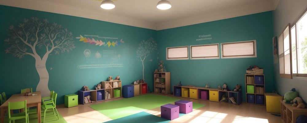 Crianças em sala de aula, aprendendo sobre inclusão escolar e tratamento de TDI com o curso online