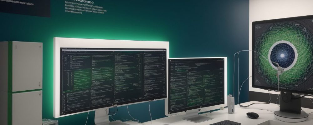 Ilustração de um servidor público aprendendo web design em um curso online com certificado, focado em design responsivo e ferramentas de criação de sites profissionais.