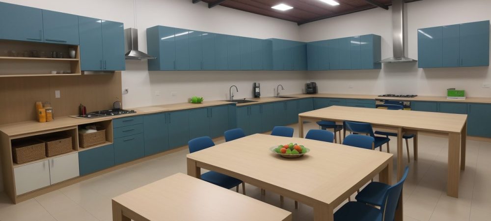 Imagem de uma agroindústria com foco em derivados do leite, mostrando o processamento de alimentos e equipamentos modernos, com um curso de agroindústria em destaque.