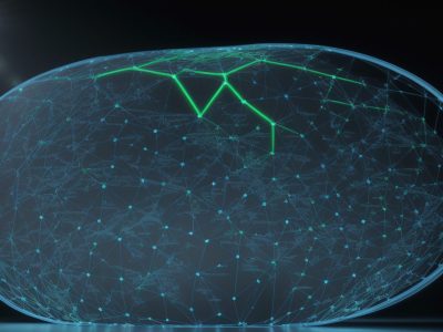 Ilustração de um curso de bioinformática com pessoas trabalhando em análise genômica e ferramentas de bioinformática em um laboratório moderno.