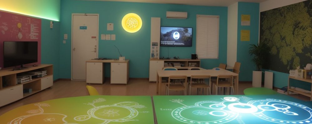 Imagem de um professor utilizando um microscópio em sala de aula durante um curso de biologia, com foco no setor público.