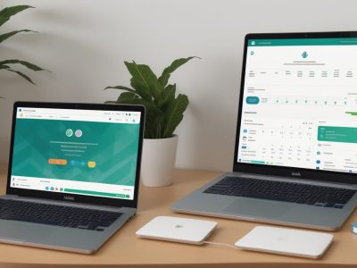 Visão geral do curso de contabilidade básica, com gráficos e ferramentas de planejamento financeiro, representando organização e controle.