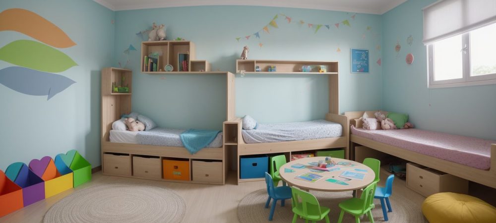 Crianças reunidas, ouvindo atentamente uma contadora de histórias em um ambiente acolhedor, aprendendo sobre o curso de contação de histórias