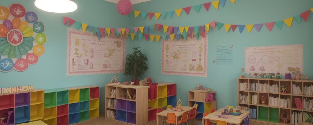 Educadora contando histórias para crianças em sala de aula, usando técnicas de contação e engajamento