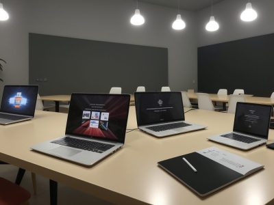 Profissionais em treinamento de curso departamento pessoal, aprendendo sobre folha de pagamento e legislação trabalhista, em um ambiente de escritório moderno e colaborativo.