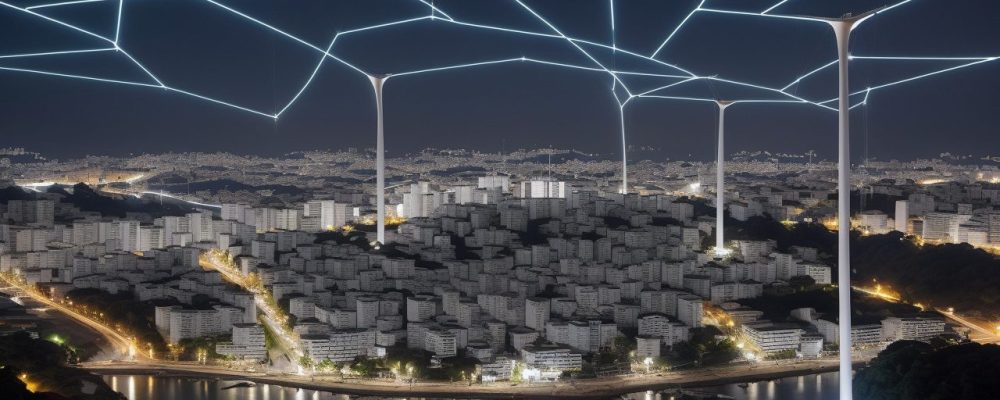 Imagem de um curso de despacho aduaneiro com profissionais estudando e interagindo em um ambiente moderno e tecnológico, com foco em importação e exportação.