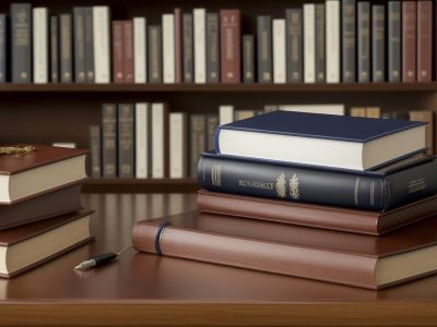 Imagem de um advogado estudando o Código Penal durante um curso de direito penal online.