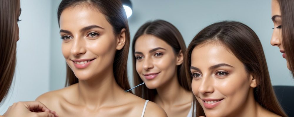 Imagem de uma profissional de estética sorrindo, atendendo uma cliente, simbolizando os benefícios dos cursos de estética online e a transformação de carreira.