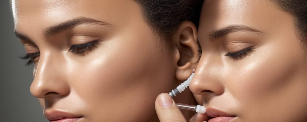 Profissional de estética demonstrando técnicas em um cliente, em um ambiente de curso online