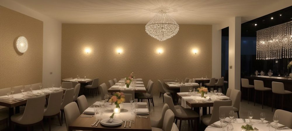 Ilustração de um garçom sorrindo, servindo em um restaurante, representando as habilidades aprendidas no curso de garçom.