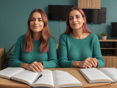 Ambiente colaborativo de aprendizado em inglês online, com materiais de estudo e foco na fluência.