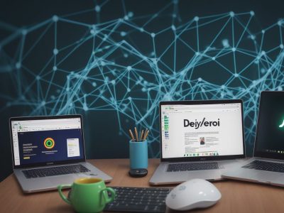 Estudantes aprendendo JavaScript online em um ambiente de desenvolvimento moderno e interativo, focado em projetos práticos e colaboração.