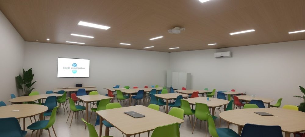 Professores participando de um curso de linguagens online, aprendendo novas metodologias e tecnologias para transformar o ensino.