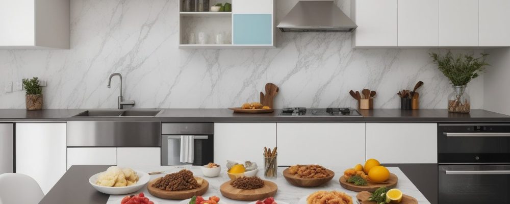 Imagem mostrando boas práticas de manipulação de alimentos, com foco em segurança alimentar e higiene, em um ambiente de cozinha profissional.