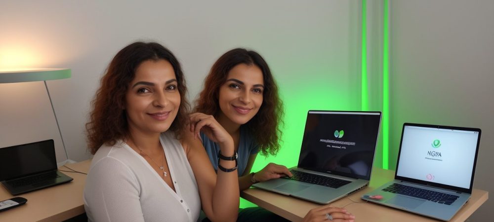 Profissional aplicando técnicas de PNL em ambiente de trabalho, com foco em comunicação eficaz e resultados