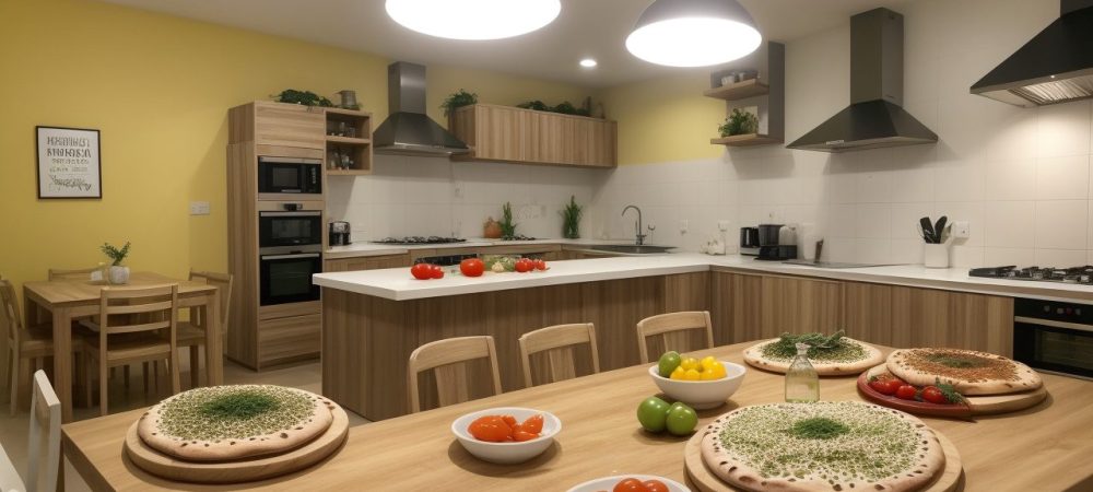 Imagem de um curso de pizzaiolo online, mostrando pessoas aprendendo a fazer pizza, com foco nos ingredientes e no resultado final.