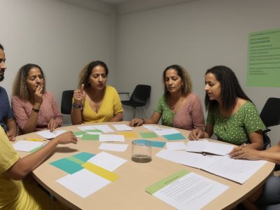 Imagem representando um curso de psicologia comportamental com pessoas aprendendo e aplicando técnicas para transformação pessoal e profissional.