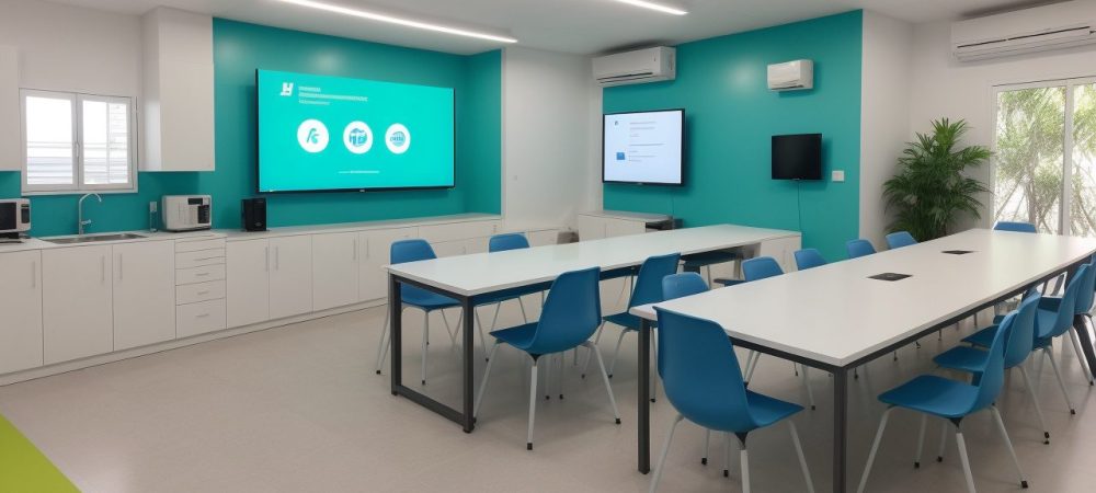 Servidores públicos em treinamento sobre LGPD e compliance, utilizando ferramentas de gestão de dados e segurança da informação.