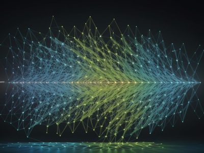 Ilustração de dados e gráficos, representando a aplicação de data science e business analytics para análise e tomada de decisões no setor público e privado.