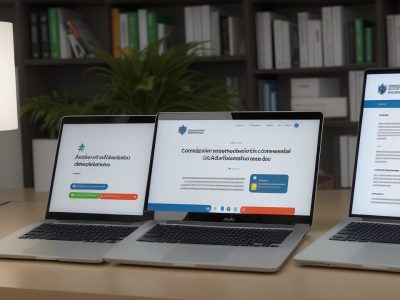 Defensor público orientando cidadãos em um escritório moderno, com foco em acesso à justiça e curso online de defensoria pública