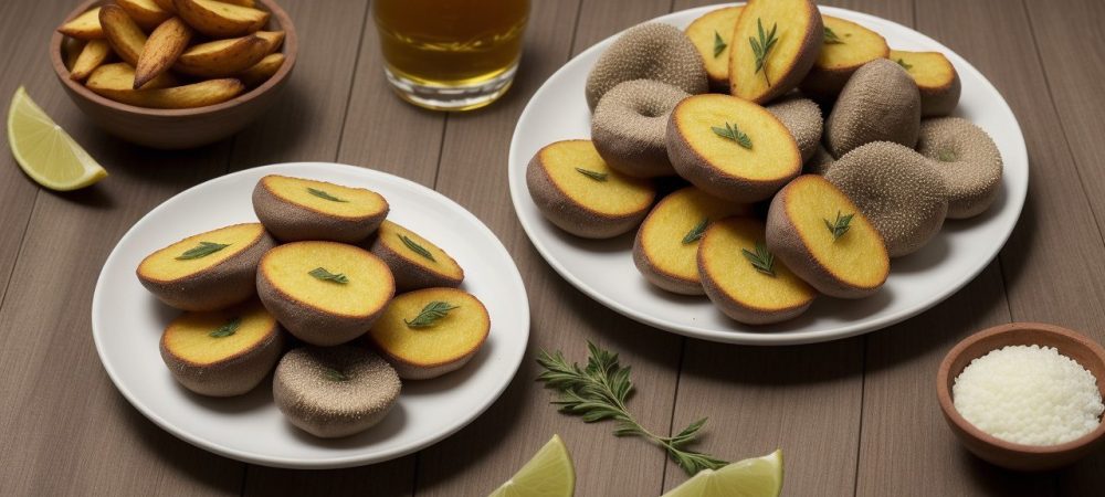 Mesa de boteco com diversos petiscos, como bolinho de bacalhau, torresmo e amigos compartilhando momentos de alegria.