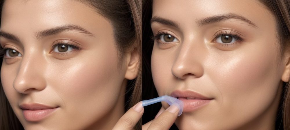 Ilustração mostrando diferentes métodos de depilação, como cera, laser e linha, com foco em cuidados pós-depilatórios.