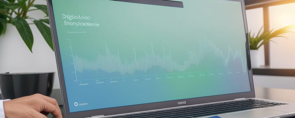 Representação visual de um curso online de derivativos financeiros, com um servidor público analisando gráficos e aprendendo sobre como operar derivativos para uma gestão mais eficiente.