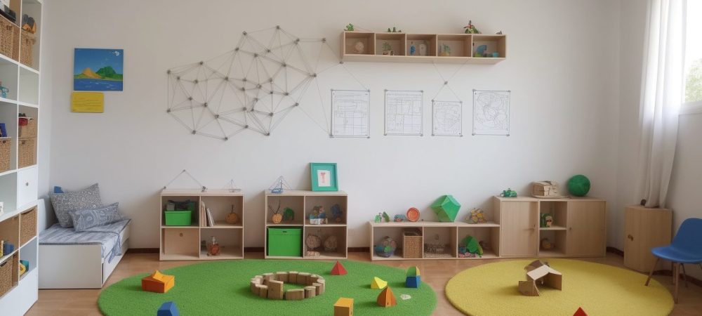 Desenho Geométrico: Explorando Formas na Sala de Aula Professora e alunos engajados em atividades de desenho geométrico, explorando formas e conceitos em sala de aula, com foco no curso online.