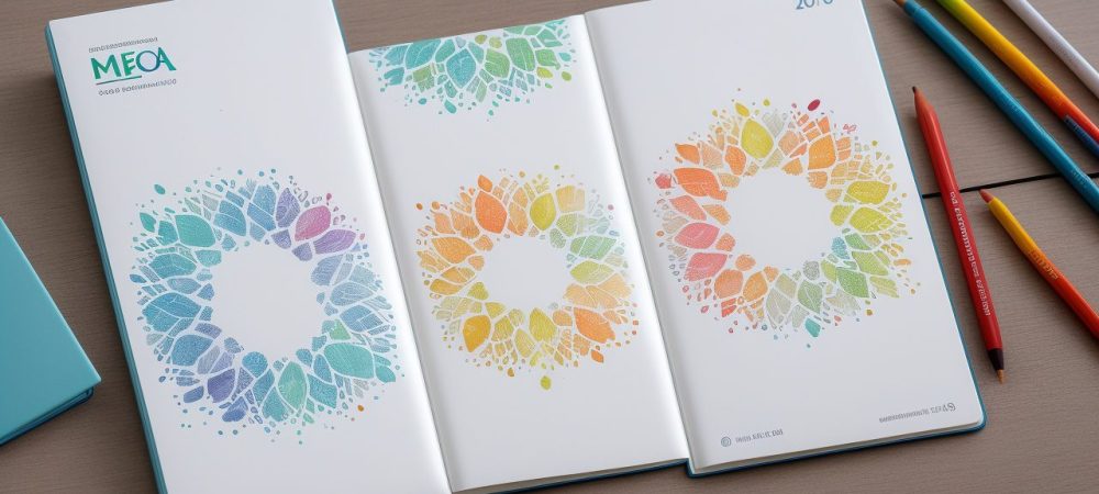 Mãos desenhando em um caderno, com elementos visuais que representam o desenho terapêutico e o desenvolvimento pessoal