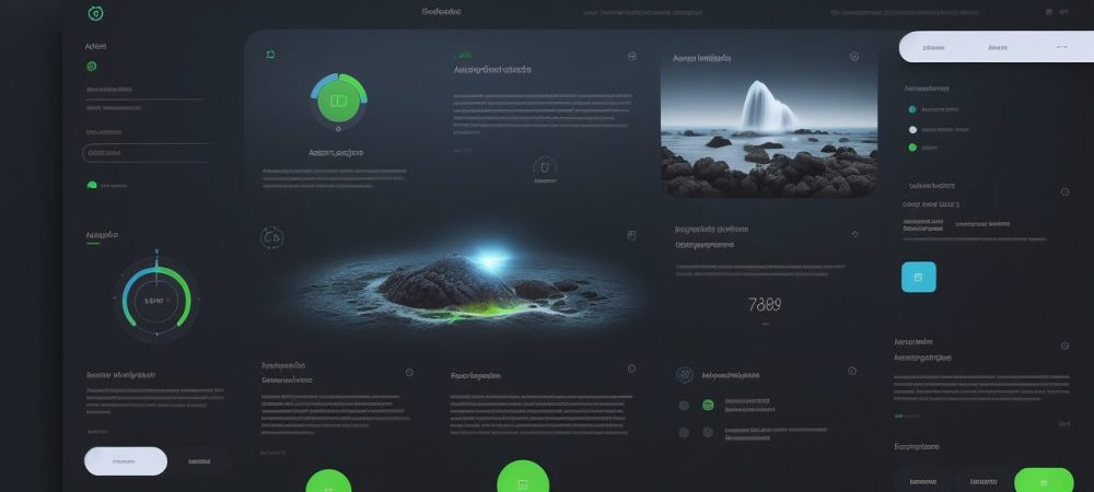 Ilustração de uma interface de usuário criada com Adobe Flex, demonstrando a flexibilidade e o design responsivo do framework.