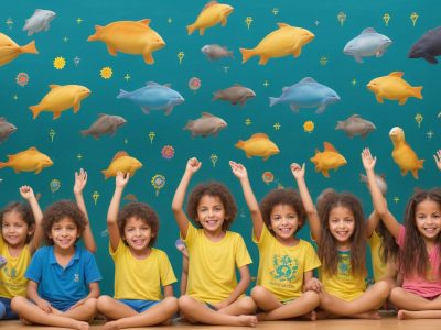 Crianças aprendendo em sala de aula, ilustrando as teorias da aprendizagem e o desenvolvimento infantil