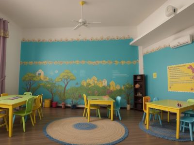 Crianças engajadas em brincadeiras educativas que promovem o desenvolvimento infantil na sala de aula.