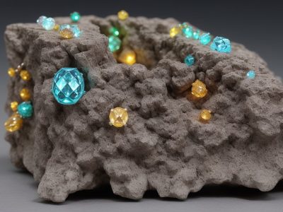 Imagem mostrando o processo de design de joias, com ferramentas, esboços e um curso de design em destaque, simbolizando inovação e aprendizado.