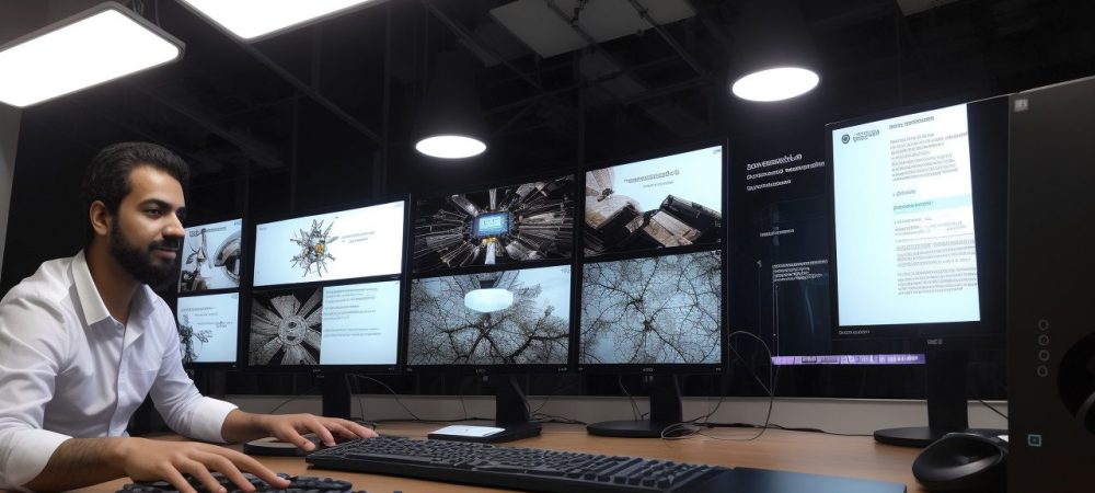 Designer de Games: Criando Mundos e Carreiras de Sucesso Um designer de games trabalhando em um ambiente criativo, com esboços de jogos e telas de computador exibindo projetos.