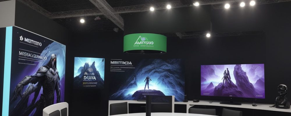 Ilustração de um designer de games trabalhando em um ambiente criativo, com elementos de jogos e tecnologia