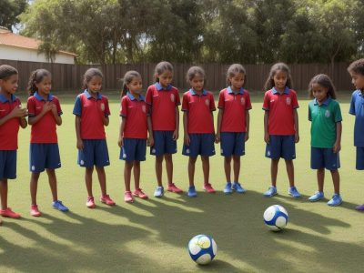 Crianças praticando esportes e atividades físicas na escola, com foco na educação física e desenvolvimento.