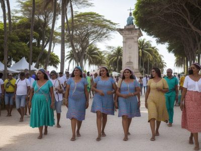Ilustração do dia 27 de outubro de 2025, representando o feriado do servidor público na Bahia, com pessoas comemorando e celebrando os benefícios
