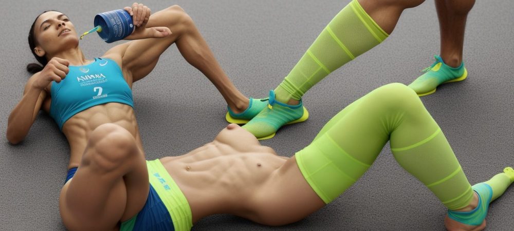 Atleta analisando dieta para atletas em um ambiente esportivo, representando nutrição esportiva e curso online.