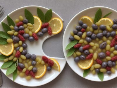 Representação visual de uma dieta balanceada para pacientes renais, com foco em nutrição e bem-estar.