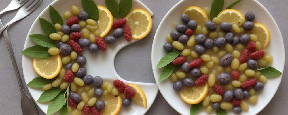 Representação visual de uma dieta balanceada para pacientes renais, com foco em nutrição e bem-estar.