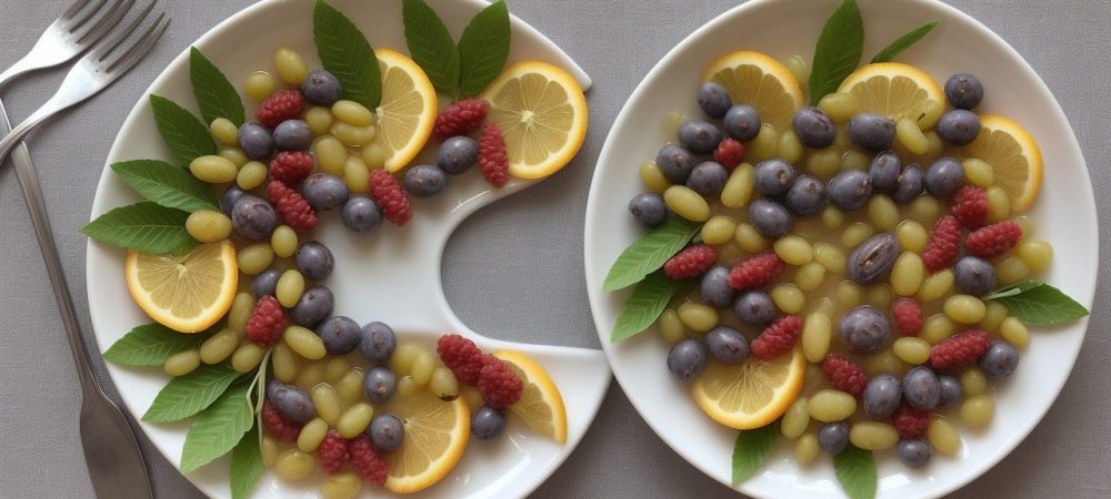 Representação visual de uma dieta balanceada para pacientes renais, com foco em nutrição e bem-estar.