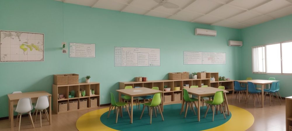 Crianças em sala de aula interagindo com material didático sobre dificuldades de aprendizagem