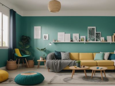 Ambiente escolar com crianças interagindo, livros abertos e materiais didáticos sobre aprendizagem