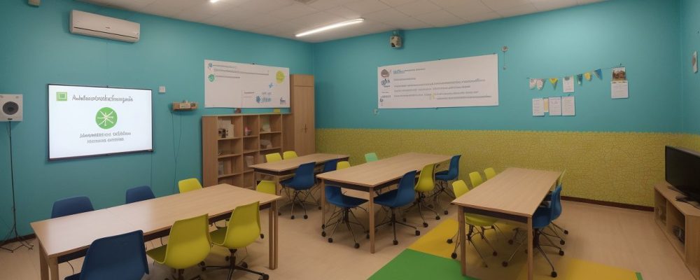 Estudantes em sala de aula com técnicas de apoio para dificuldades de aprendizagem