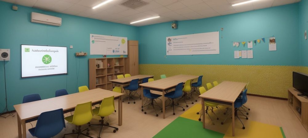 Estudantes em sala de aula com técnicas de apoio para dificuldades de aprendizagem