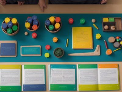 Cenário de sala de aula com alunos utilizando recursos visuais para superação de dificuldades de aprendizagem.