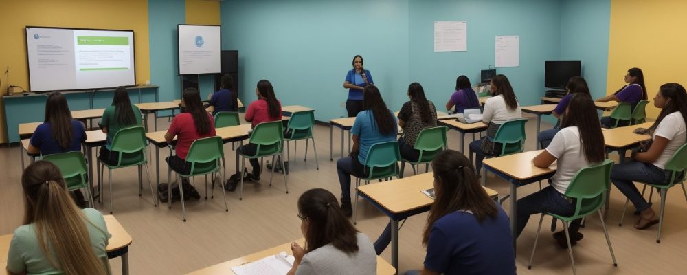 Professores e alunos colaborando em sala de aula sobre dificuldades de aprendizagem e intervenções eficazes.