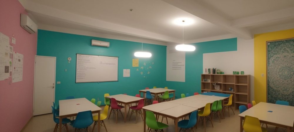 Ambiente de aula com alunos estudando estratégias para dificuldades de aprendizagem